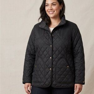 Eddie Bauer Black Quilted Utility Jacket 2X